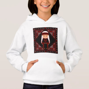 Linda menina palestina Embroiderada tatreez vermel