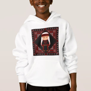 Linda menina palestina Embroiderada tatreez vermel