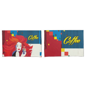 "Linda moça com copa de café" Pop Art