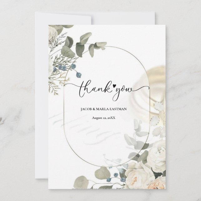 Linda moldura, moderno obrigado, Agradecimento sim (Frente)