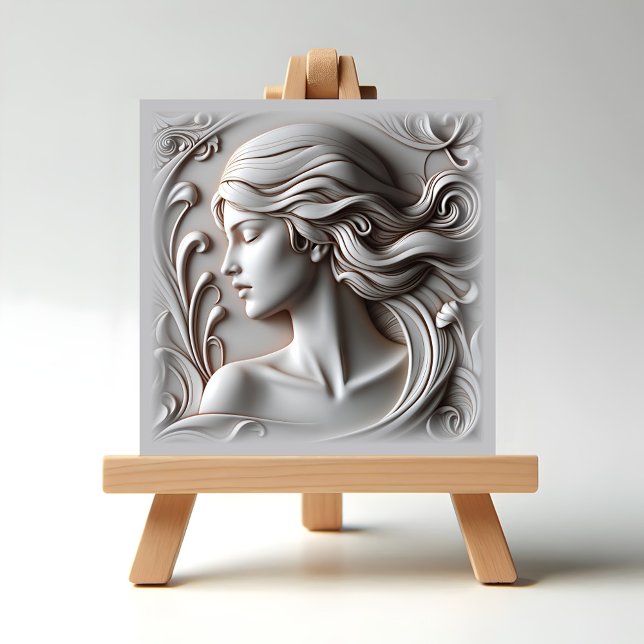 Linda Mulher (Beautiful Woman in marble on easel display)