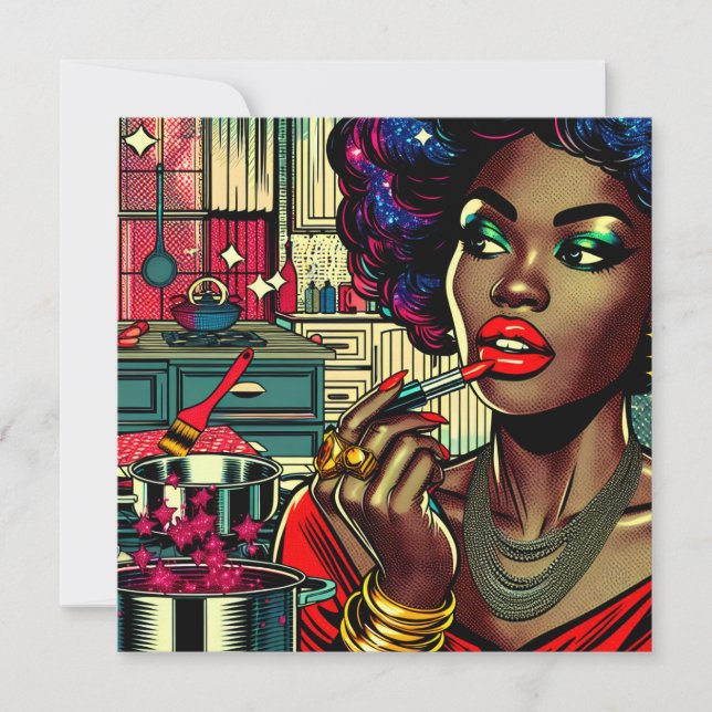 Linda mulher colocando o Lipstick (Frente)