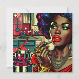 Linda mulher colocando o Lipstick