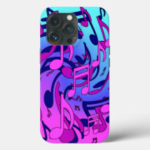 Linda Música Padrão Musical Pink Purple Aqua