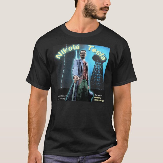 Linda Nikola Tesla Coloriu Camisa T Ciano (Frente)