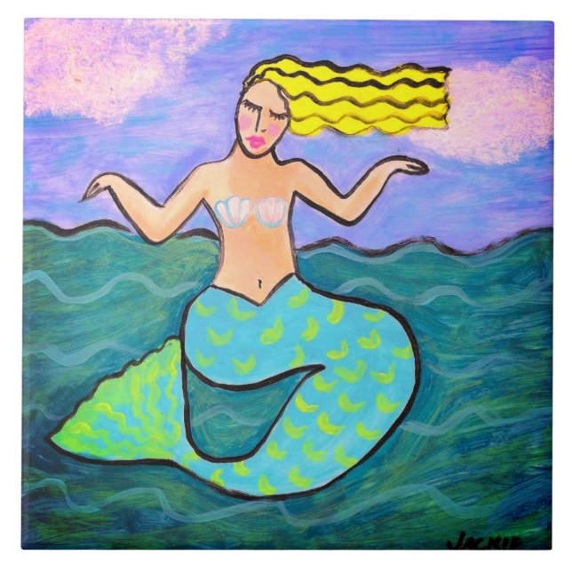 Linda pintura de Abstrato Mermaid (Frente)