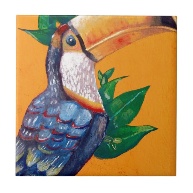 Linda pintura de pássaro tucano (Frente)