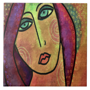 Linda pintura digital Abstrato de uma mulher
