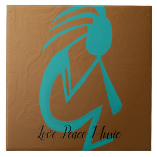 Linda pintura Teal Kokopelli