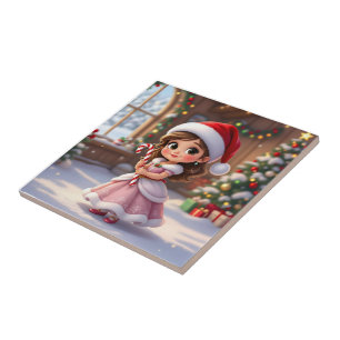 Linda princesinha com chapéu de Natal