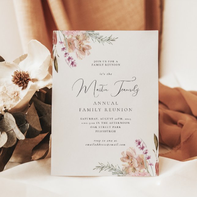 Linda Reunião da Família Boho Watercolor (Criador carregado)