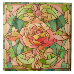Linda Rosa Bege Vidro Fosco Estilo