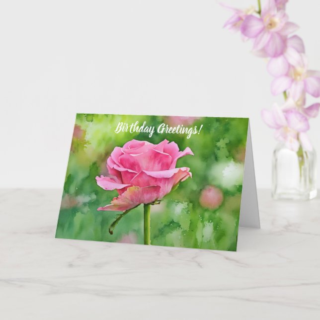 Linda rosa rosa rosa num cartão de aniversário de  (Orquídea)