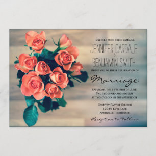 Linda Rose Bouquet Flowers Convites De Casamento