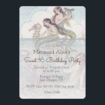 Linda Sereia Vintage Doce 16 Convite de Aniversári<br><div class="desc">Todo o texto padrão deste cartão de ilustração vintage pode ser totalmente personalizado com seus próprios textos, e você também pode alterar as fontes, os tamanhos, o posicionamento de texto e as cores do texto. Para alterar somente o texto, use a opção personalizar. Para alterações mais abrangentes, use a opção...</div>