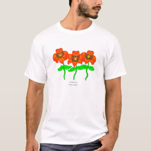 Linda Tiger Lily Camisa Básica Branca de Homens