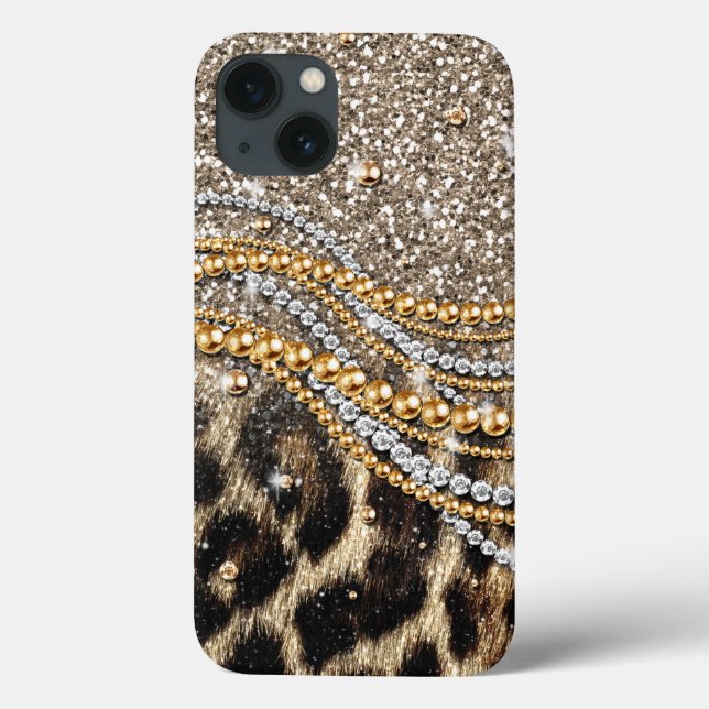 Linda Trendy Leopard Faux Animal Print Case-Mães (Verso)