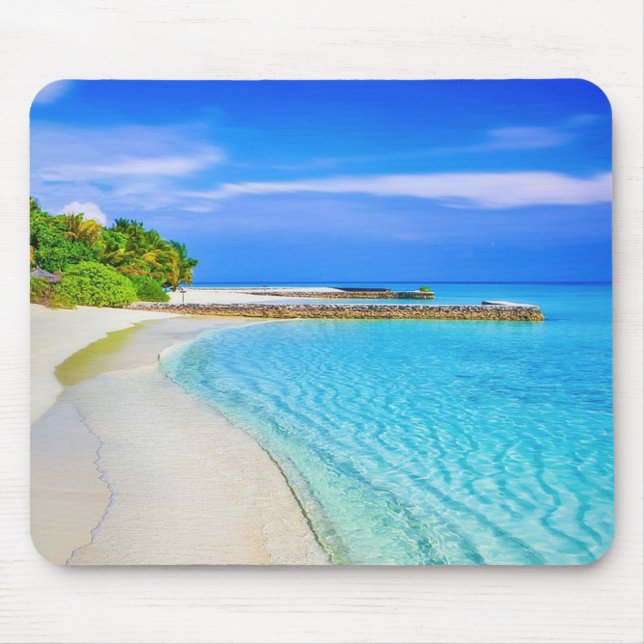 Linda Turquoise Sandy Beach Mouse Pad (Frente)