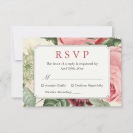 Linda Vintage Floral Weding Resposta RSVP