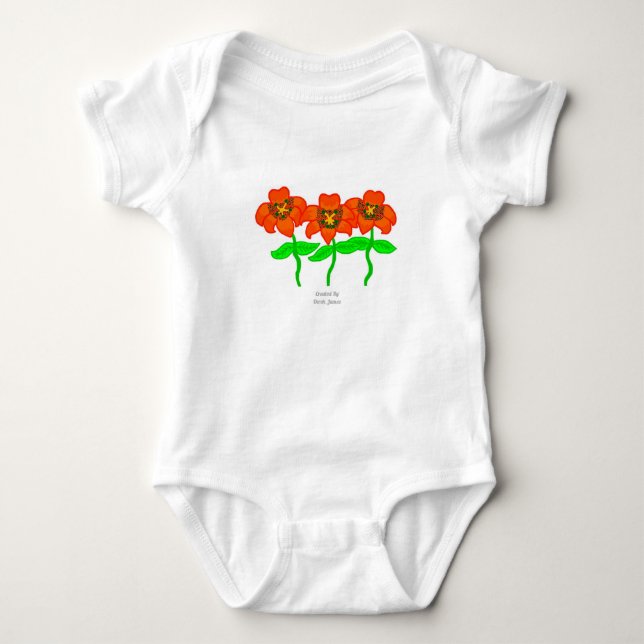 Lindas Camisas de Jersey para Bebê com Lírios-Tigr (Frente)
