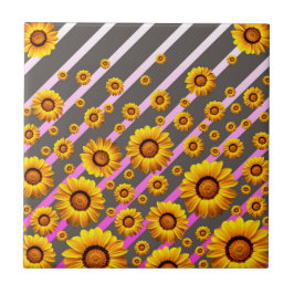 Lindas flores amarelas nas cinzas, faixas cor-de-r