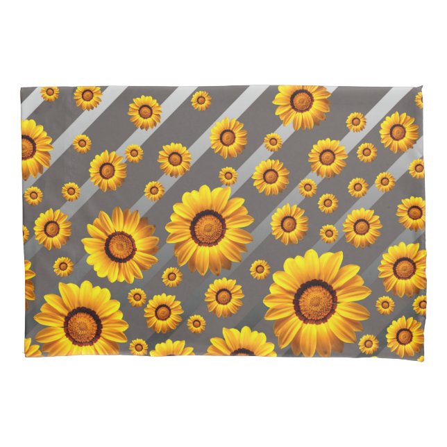 Lindas flores amarelas nas cinzas, listras pratead (Frente)