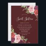 Lindas Flores de Borgonha Doce 16 Convite<br><div class="desc">Lindas Flores Borgonhetas Doçosas 16 Convidam Ver coleção correspondente em Niche e Nest Store</div>