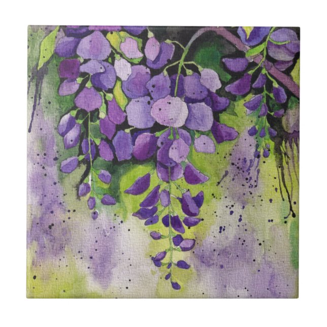 Lindas Flores De Wisteria Em Aquarela (Frente)