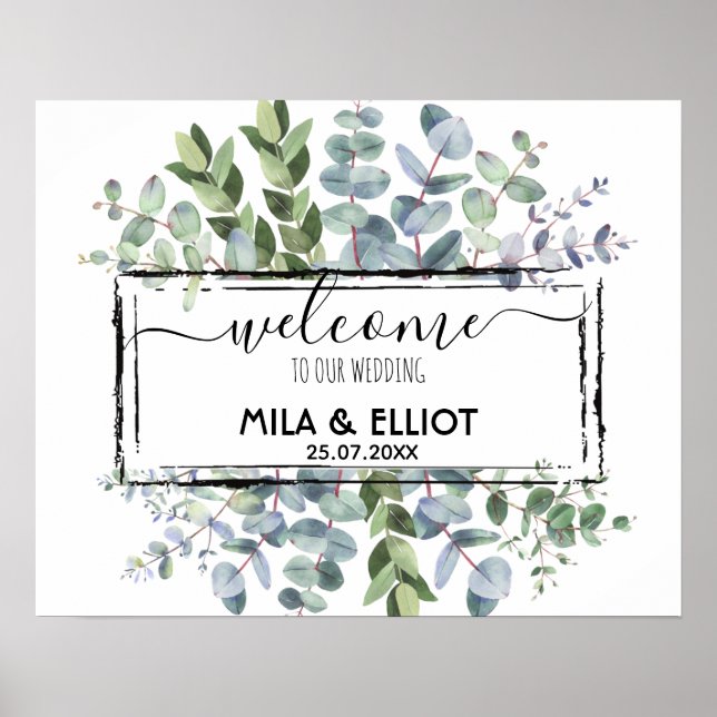 Lindas flores e poster de eucalipto (Frente)