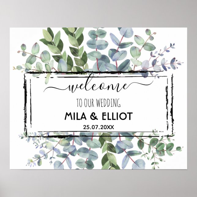 Lindas flores e poster de eucalipto (Frente)