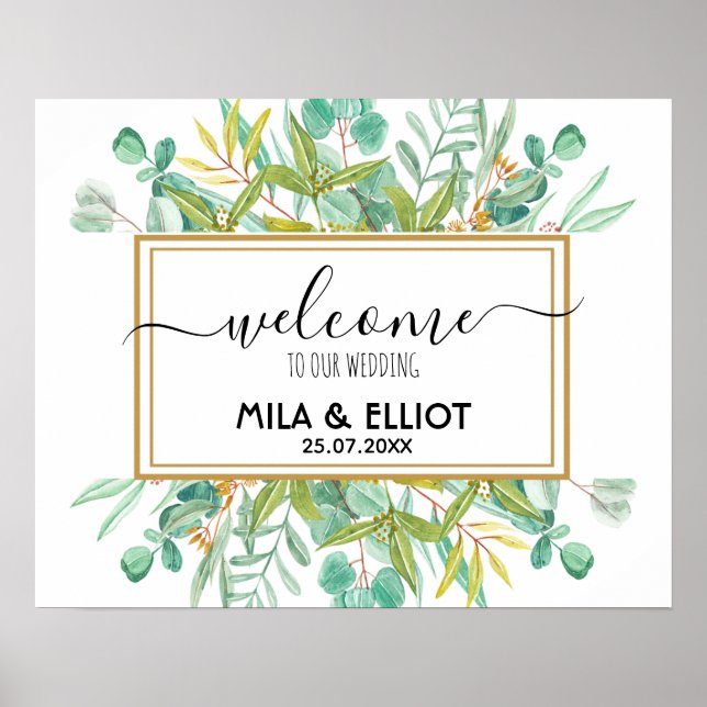 Lindas flores e poster de eucalipto (Frente)