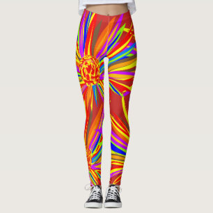 Lindas Flores Tropicais Leggings Coloridas