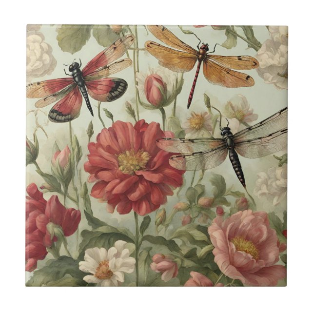 Lindas Flores Vintage e Dragonflies (Frente)