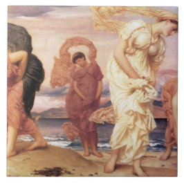 Lindas mulheres gregas pegando pedras em uma praia