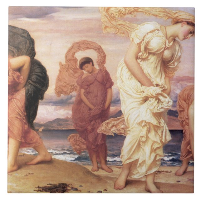 Lindas mulheres gregas pegando pedras em uma praia (Frente)