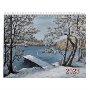 Lindas paisagens do calendário 2023 - pinturas pet