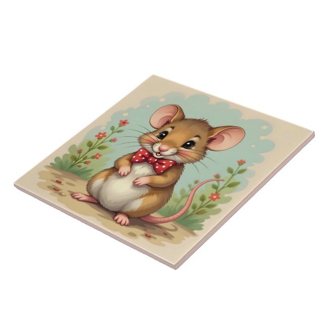 Lindo adorável ratinho com gravata (Lateral)