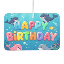 Lindo Aniversário golfinho náutico feliz