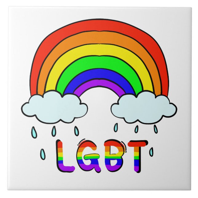 Lindo Arco-Íris Fofo LGBTQ Doodle (Frente)