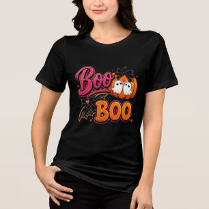 Lindo Boo Boo Cor-de-Rosa de Halloween Abóbora Fem