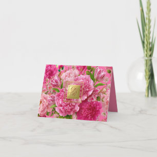 Lindo Cartão de Agradecimento com Monograma Floral