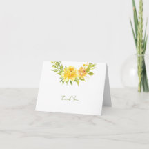 Lindo Cartão de Agradecimento Floral Amarelo