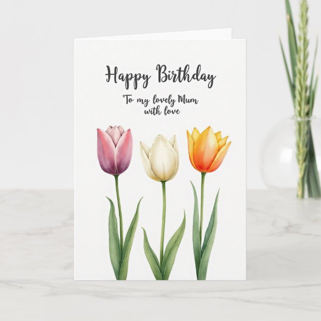 Lindo Cartão de Aniversário Botânico (Frente)