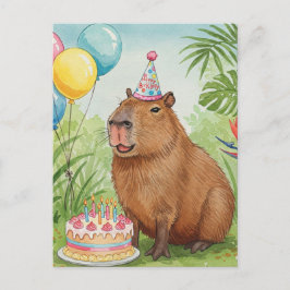 Lindo cartão de aniversário do capivara