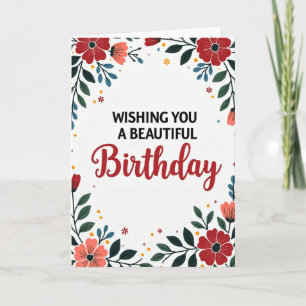Lindo Cartão de Aniversário Floral