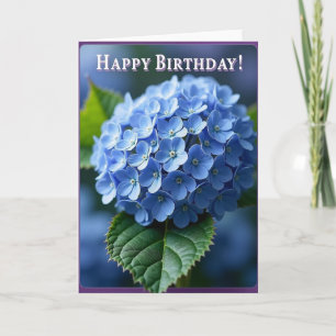 Lindo Cartão de Aniversário Pétala Azul