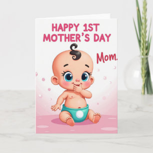 Lindo cartão de arte para o Dia das Mães Bebê
