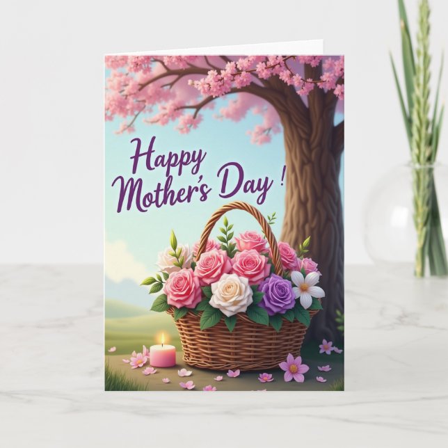 Lindo Cartão de Dia das Mães da Primavera (Frente)