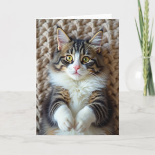 Lindo Cartão de Dia dos Pais Gato Tabby