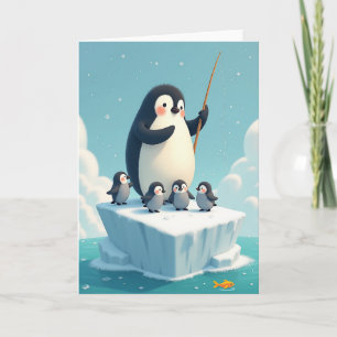 Lindo Cartão de Lição de Pesca do Dia dos Pais